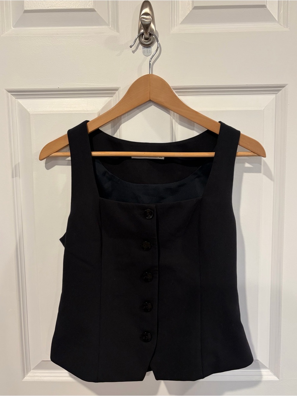 Abercrombie & Fitch Black Button-Front Dress Vest